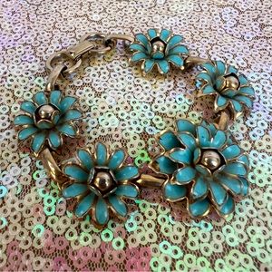 VTG Linked Flower Silver Bracelet